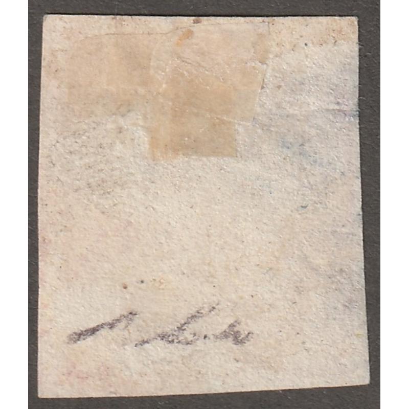 Persian stamp, Scott#19V, used, hinged, Lion, 1Kran, carmine