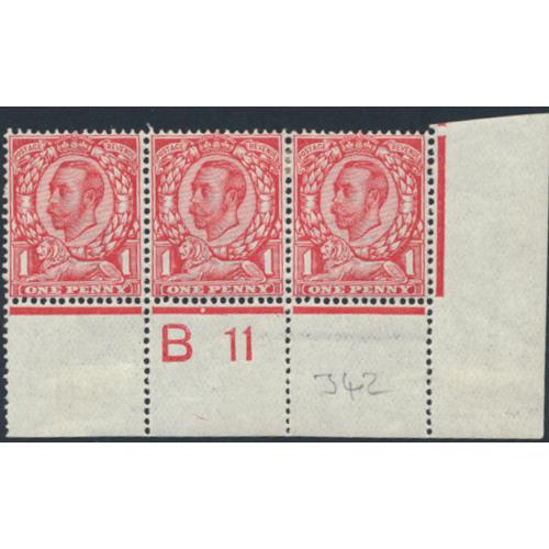 GB 1912 Downey Head SG 342 N11 (1)  Perf Type 2A  Scarlet MH see scans