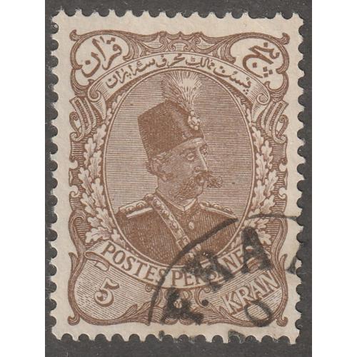 Persian stamp, Scott#149, used, certified, 5KR, brown