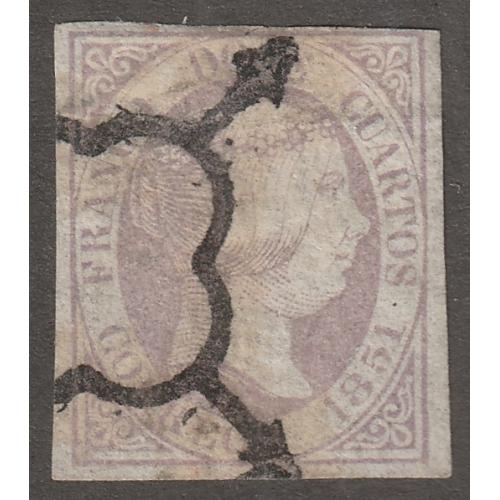 Spain, stamp, Scott#7, used, 1851 year,  #QS-07