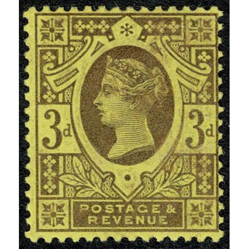 SG 203 3d purple on yellow. Unmounted mint.