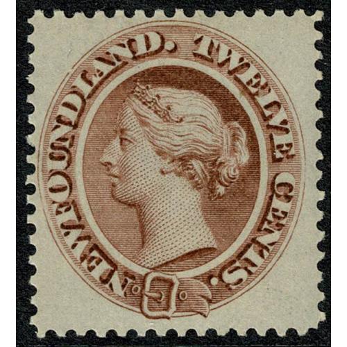 Newfoundland. 1865 12c red-brown. Mounted mint. SG 28