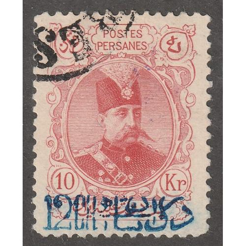 Persian stamp, Scott#366, hinged, blue surcharged, 1903, #PW-2