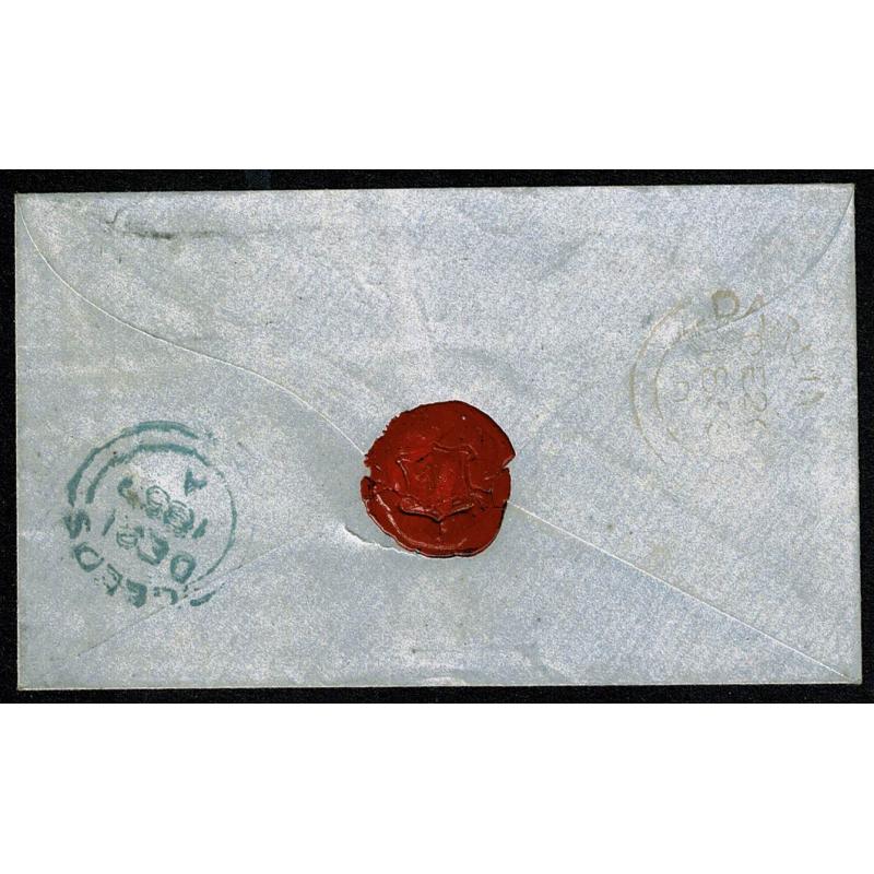 1d red MF on envelope to Leeds. Darlington horizontal oval cancellation.