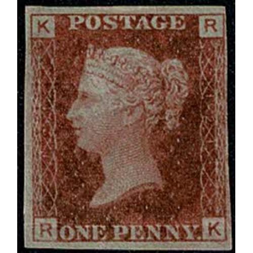 1d Rose-red RK Plate 121 Imperforate (Dr Perkins blued paper)