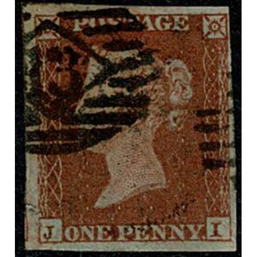 1d Red JI Plate 174. London 13 numeral cancellation. SG 8-12