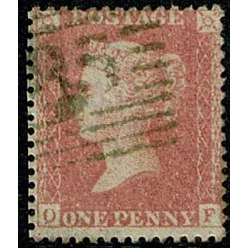Perforated 1d Pale rose red OF Plate 37. SG 37-41. Spec. C9(4)