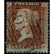 Perforated 1d Red. SB Scarce Plate 20. SG 37-41. Spec. C6
