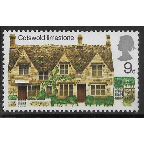 1970 Sg 816a 9d British Rural Architecture Phosphor Omitted Unmounted Mint