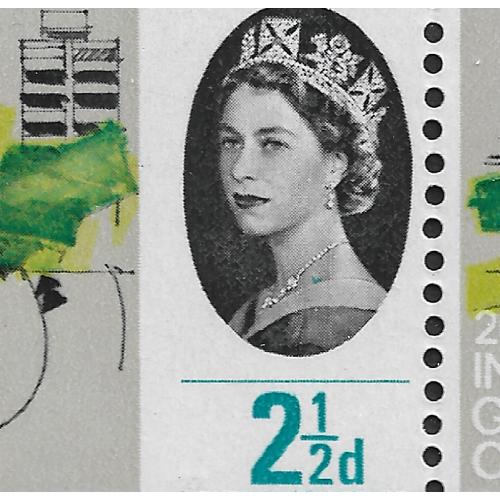 1964 Sg 651var 2½d Geographical Congress 'Blue Spot on Queen's Collar' Flaw UMM