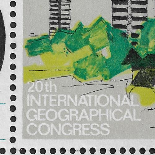 1964 Sg 651var 2½d Geographical Congress displaying two Constant Minor Flaws