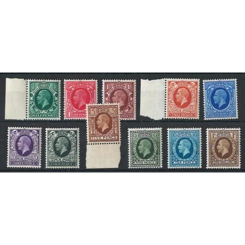GB 1934 ½d - 1s set of 11 MNH sg439-49