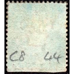 1856 C8 Sg 29 1d red-brown 'TK' Plate 44 with Numeral Cancellation Good Used