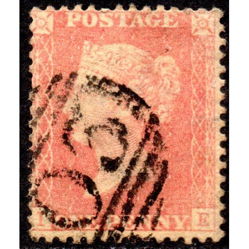 1857 C9 (4) 1d pale rose 'IE' Plate 31 with Numeral Cancel Good to Fine Used