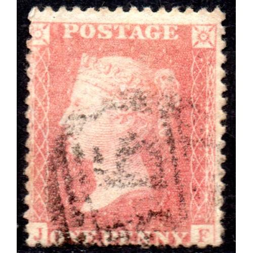 1857 C9 (4) 1d pale rose 'JF' Plate 38 with Numeral Cancel Good to Fine Used
