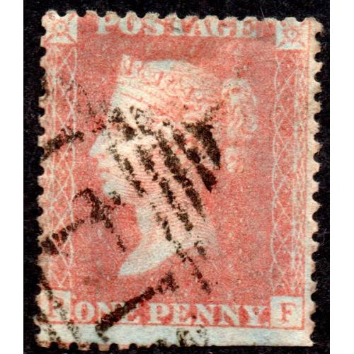 1857 C9 (4) 1d pale rose 'PF' Plate 43 with 141 Clones Numeral Cancellation Used