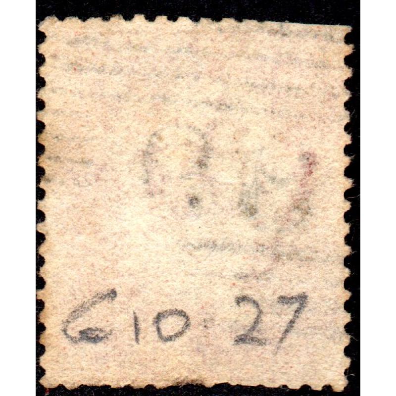 1857 C10 1d red-brown 'FD' Plate 27 with Scottish Numeral Cancellation Used