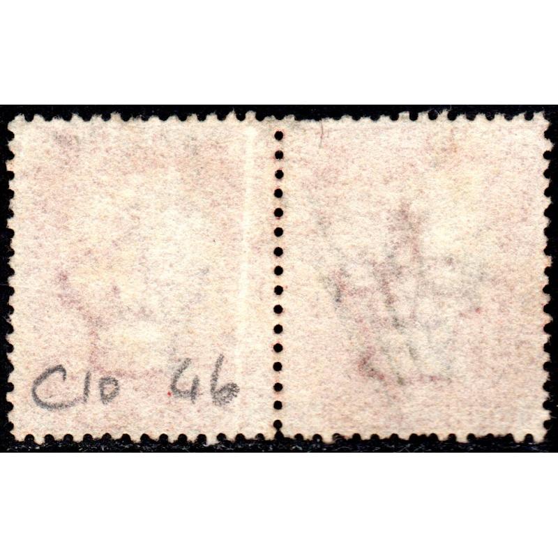 1857 C10 1d red-brown 'IB/IC' Plate 46 Good to Fine Used Pair