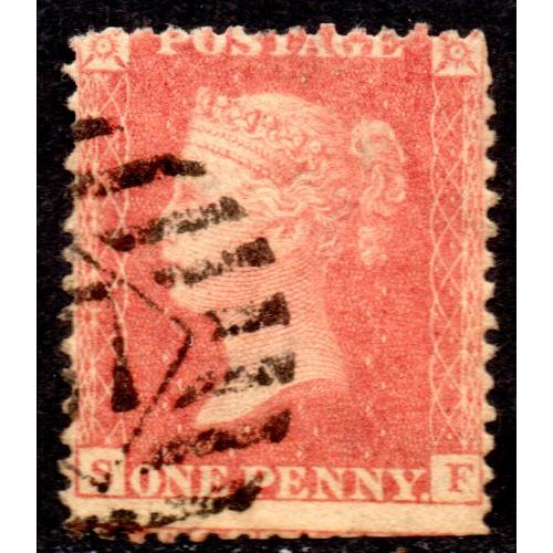 1857 Sg 40 C10 1d rose-red 'SF' Plate 48 with Numeral Cancellation Good Used