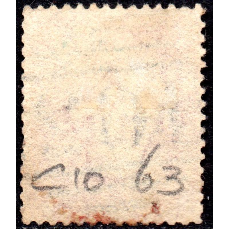 1860 Sg 40 C10 1d rose-red 'GF' Plate 63 with 162 Cardiff Numeral Cancel Used