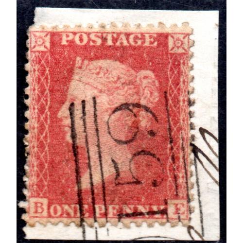 1861 Sg 40 C10 1d rose-red 'BE' Plate 66 with 159 Glasgow Numeral Cancel Used
