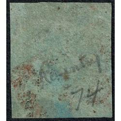 1841 1d Red LH Plate 74 Four margin. with re-entry.