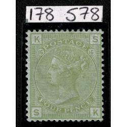 4d sage green SK Plate 15. SG 153. Ex Queen's Collection. RPS Cert. Mounted mint.